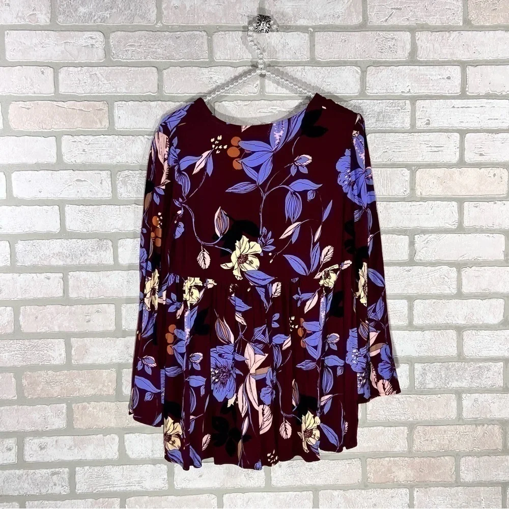 Free People Bella Floral Print Tunic Top Size S